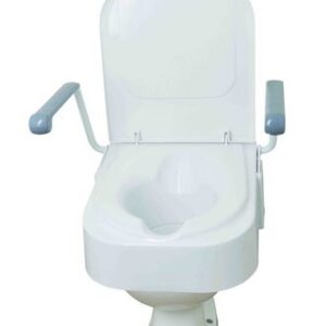 Raised Toilet Seat With Arms & Lid