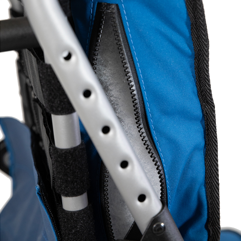 Upholstery with built-in back zippers